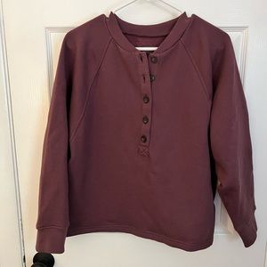 NWT Madewell Label burgundy Henley sweatshirt size small